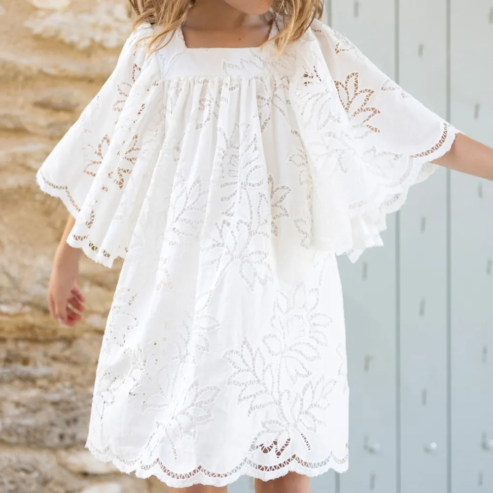 Floral-Embroidered Dress