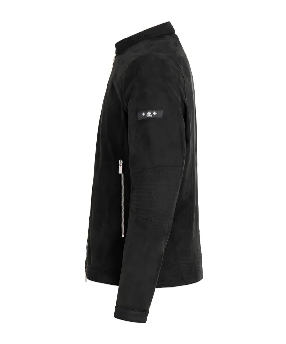 Double-Zip Suede Jacket