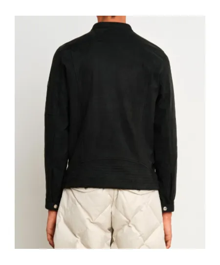 Double-Zip Suede Jacket