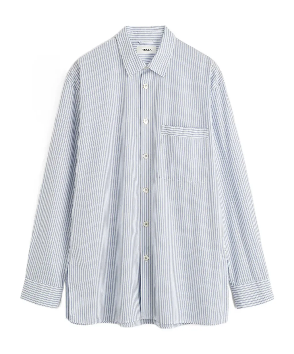 Striped Poplin Pajama Shirt