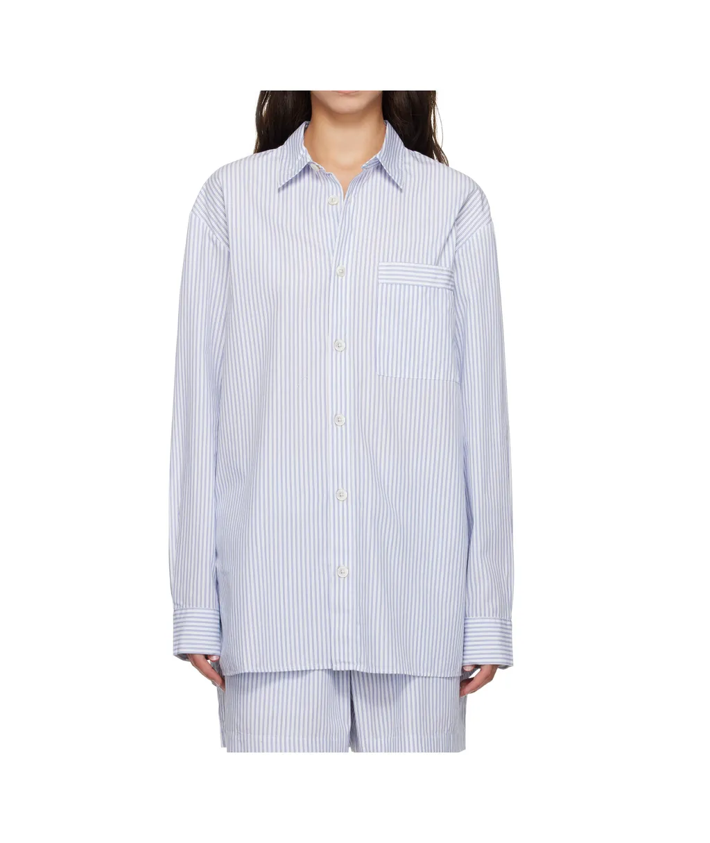 Striped Poplin Pajama Shirt