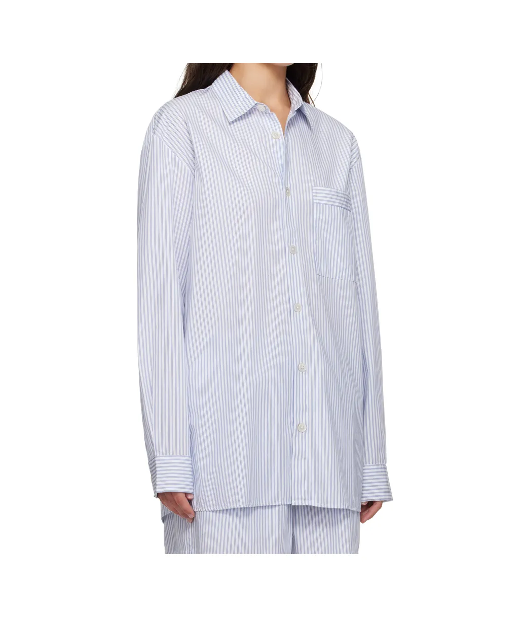 Striped Poplin Pajama Shirt