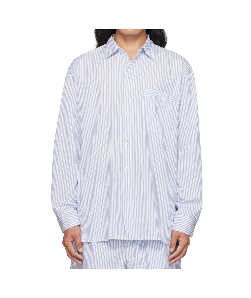 Striped Poplin Pajama Shirt