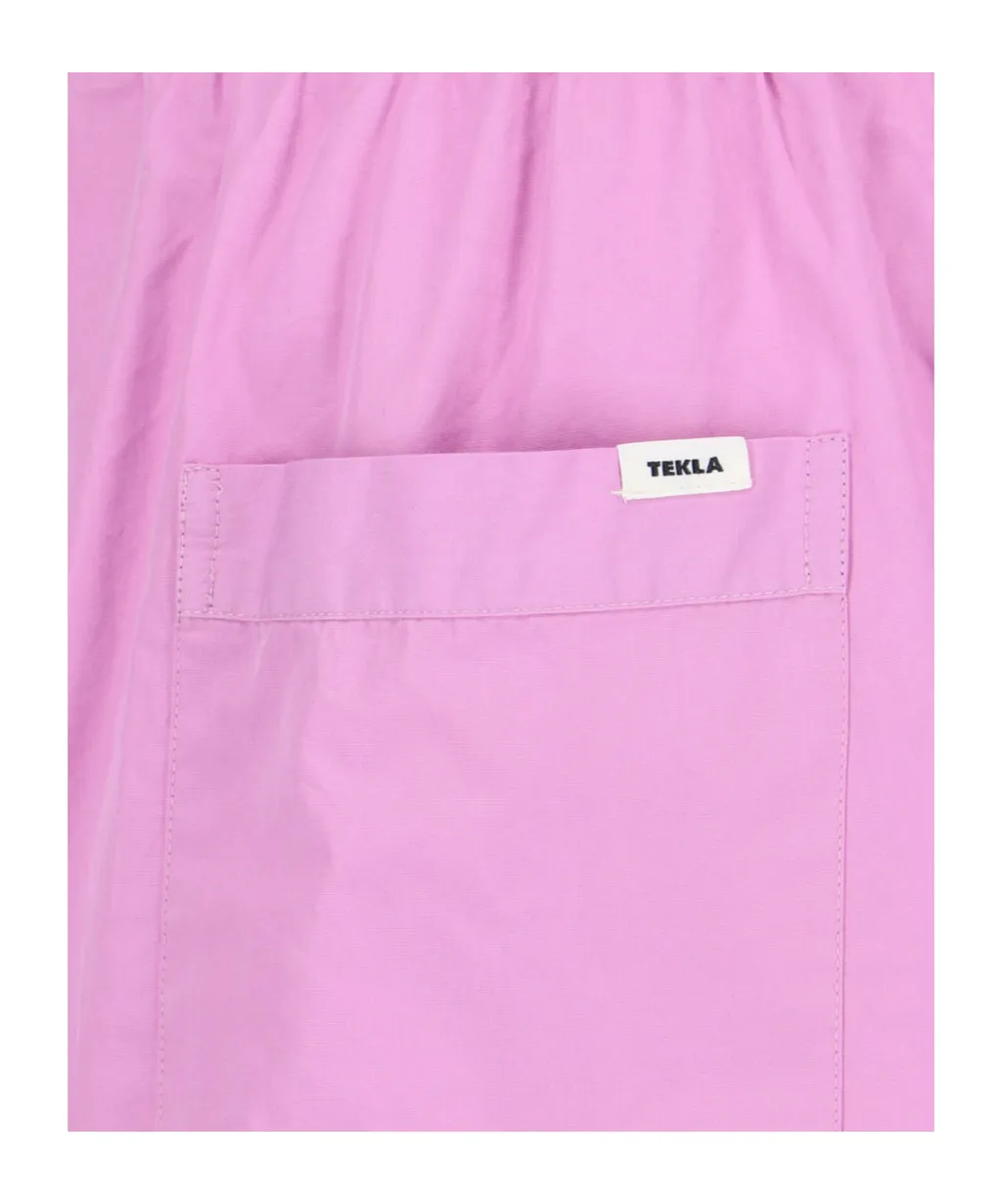 High-Waist Drawstring Poplin Shorts
