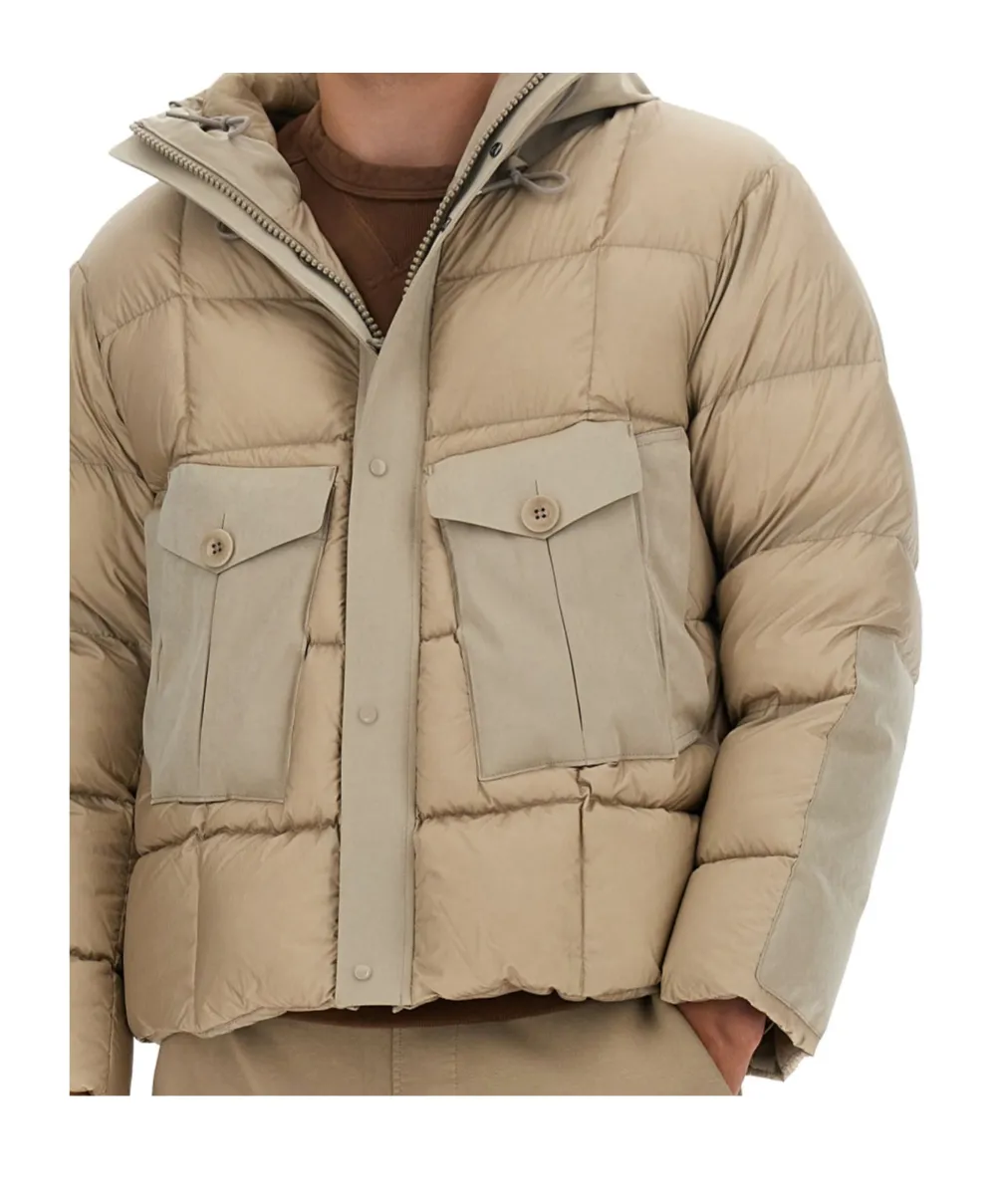 Drawstring Hooded Padded Coat