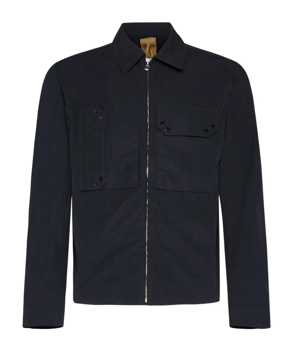 Logo Patch Zipped Shirt Jacket