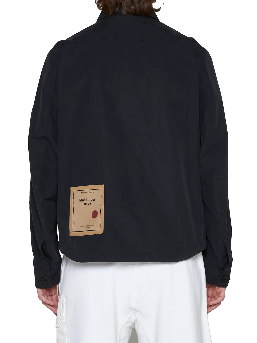 Logo Patch Zipped Shirt Jacket