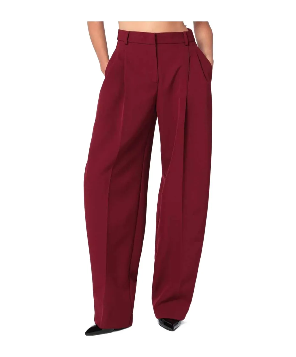 Pleated Wide-Leg Pants