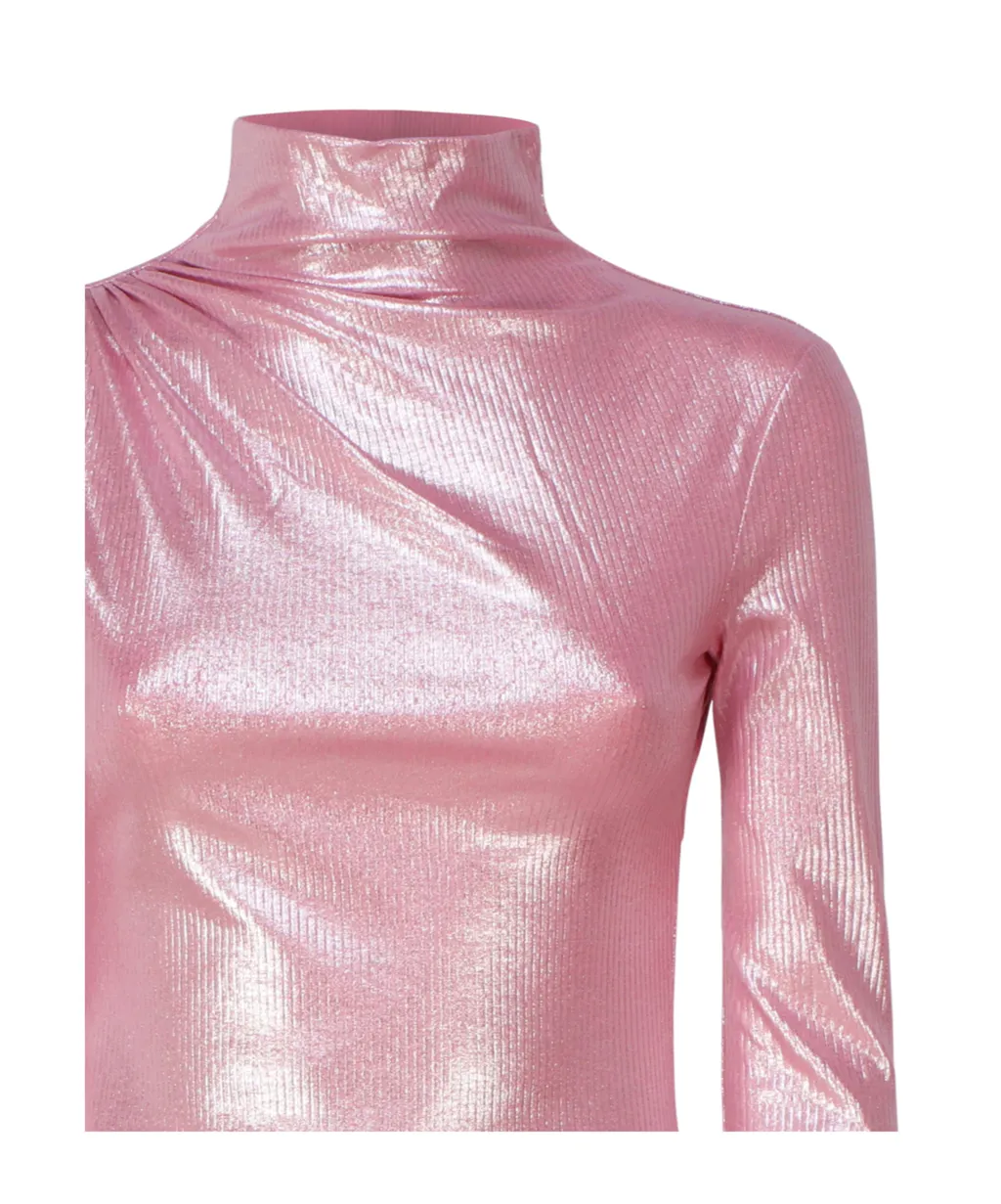 Long-Sleeve Metallic Dress