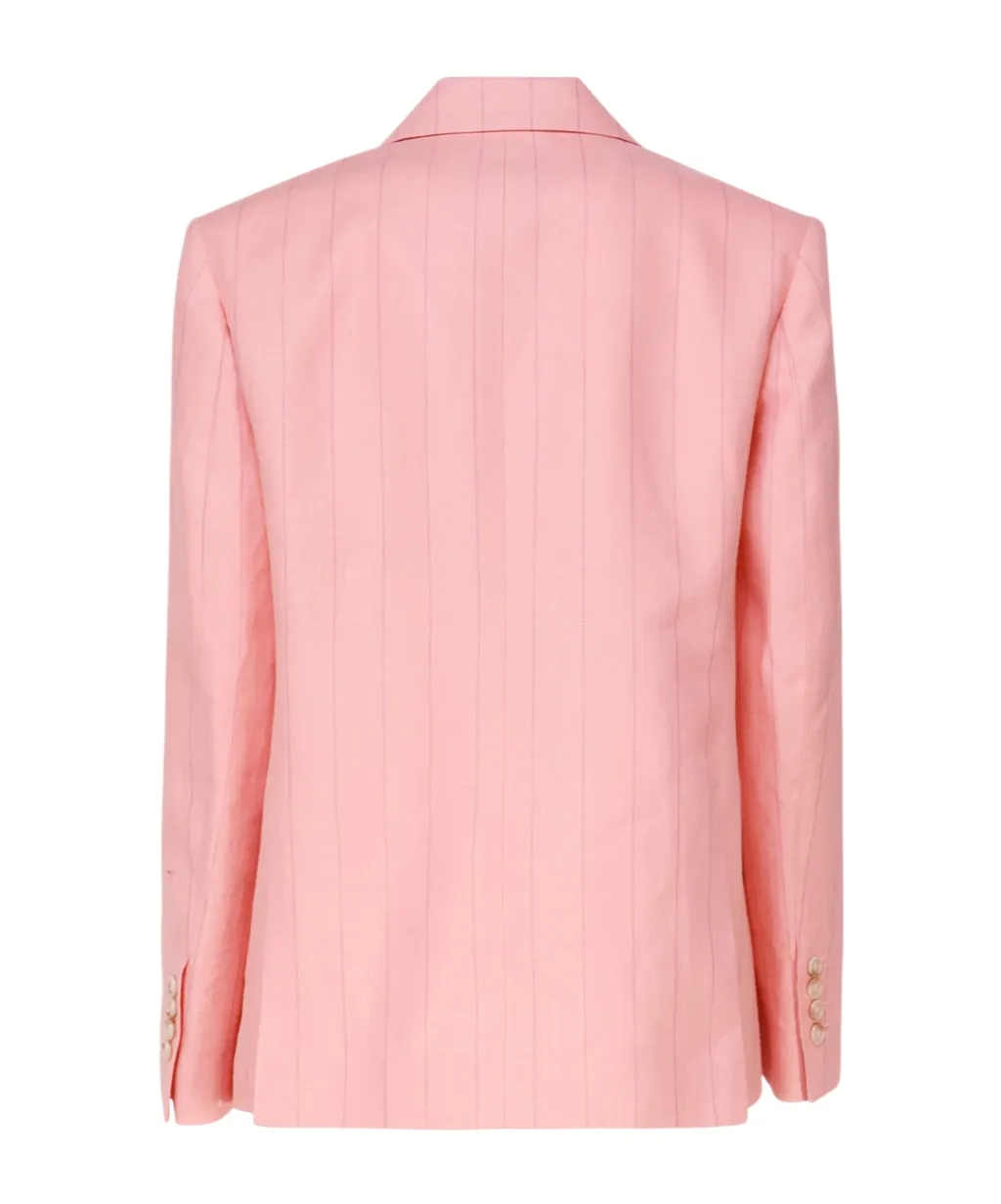 Pinstriped Button-Up Jacket