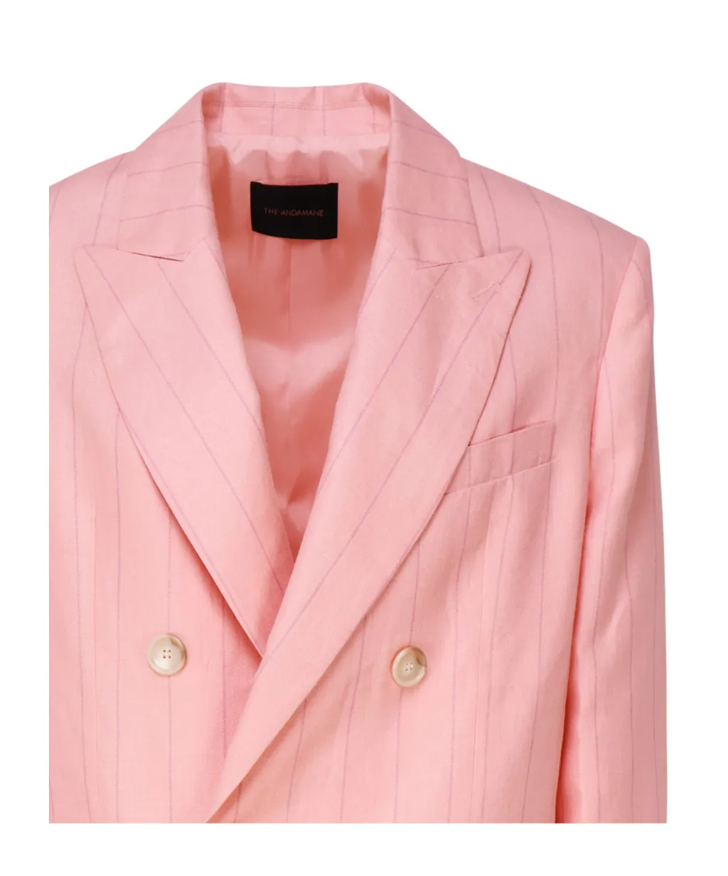 Pinstriped Button-Up Jacket