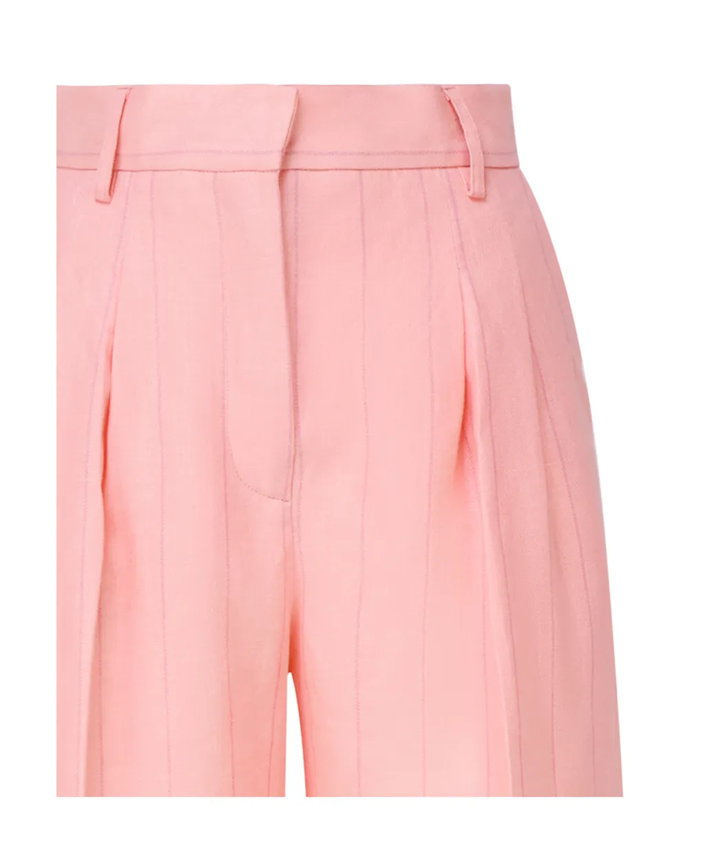 Pinstriped Pleat Detailed Trousers