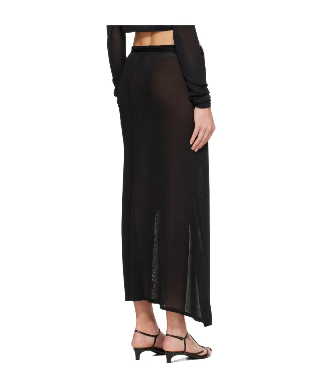 Alsen Thin Knit Wrap Maxi Skirt