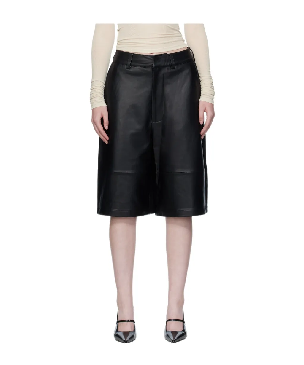 Olivia Leather Bermuda Shorts