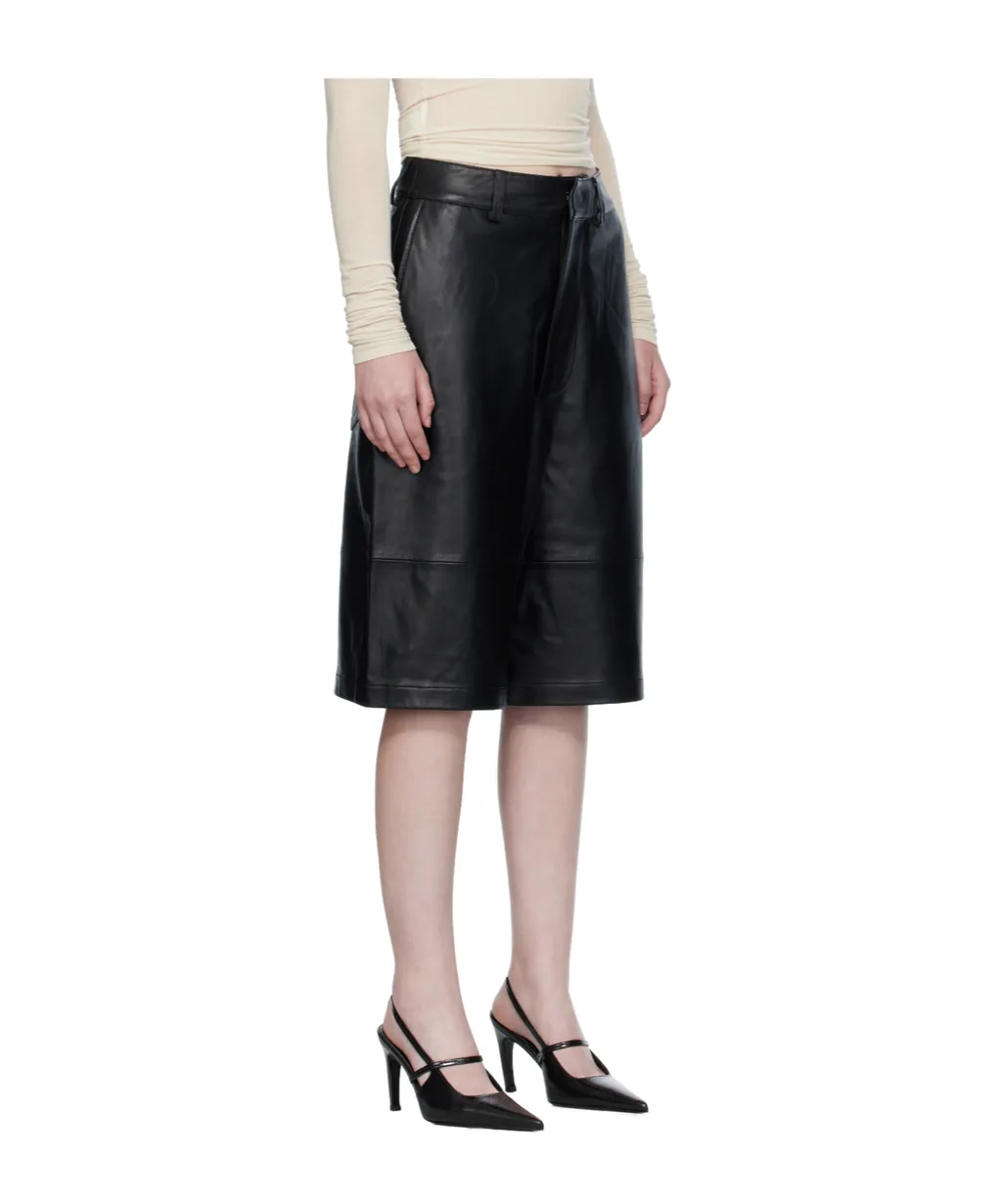 Olivia Leather Bermuda Shorts