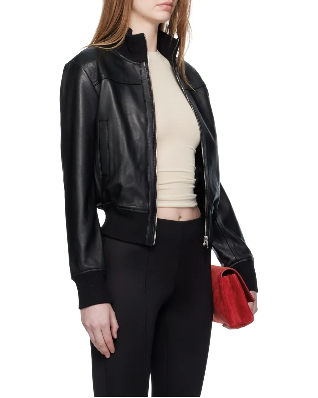 Long Sleeve Leather Jacket