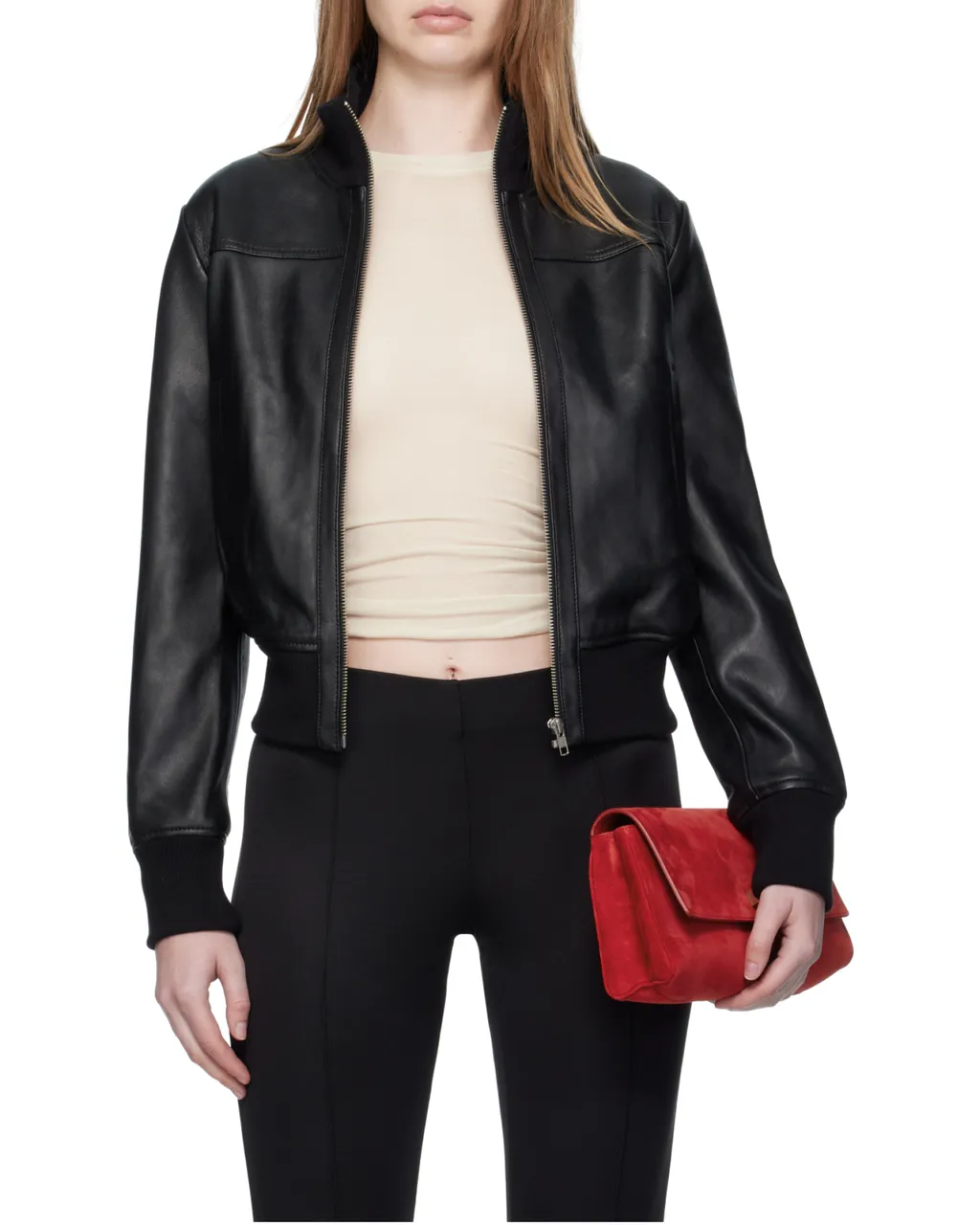 Long Sleeve Leather Jacket