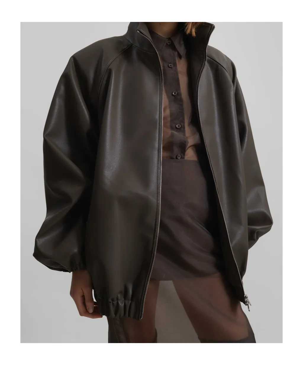 Senta Faux Leather Bomber