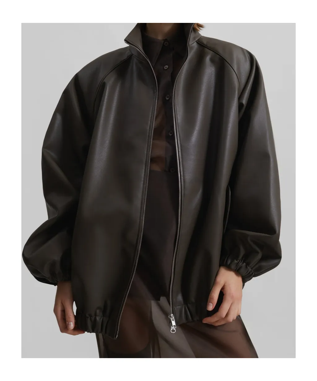 Senta Faux Leather Bomber