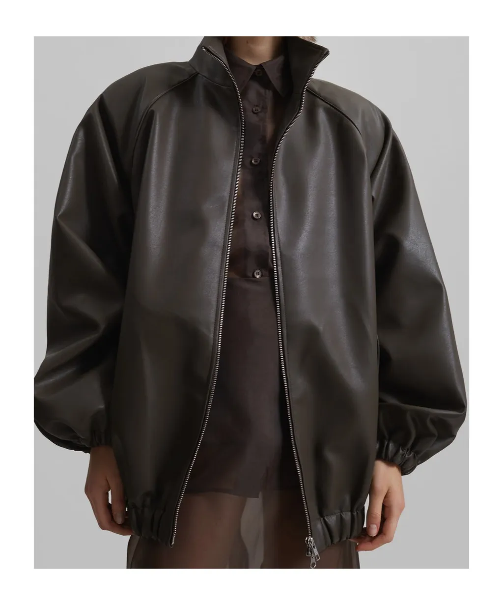 Senta Faux Leather Bomber