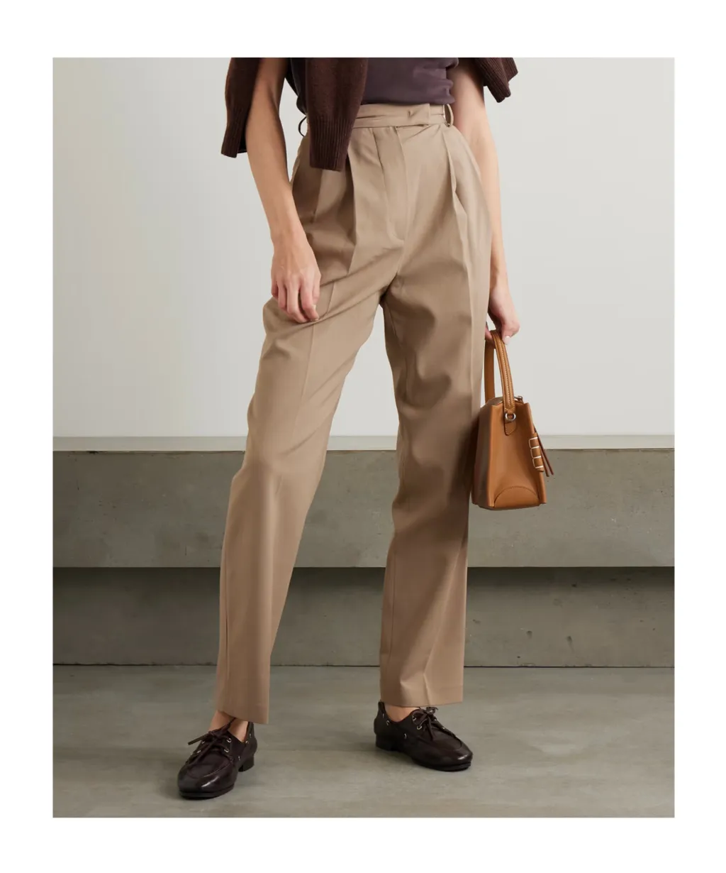 Bea Pleated Tapered-Leg Pants