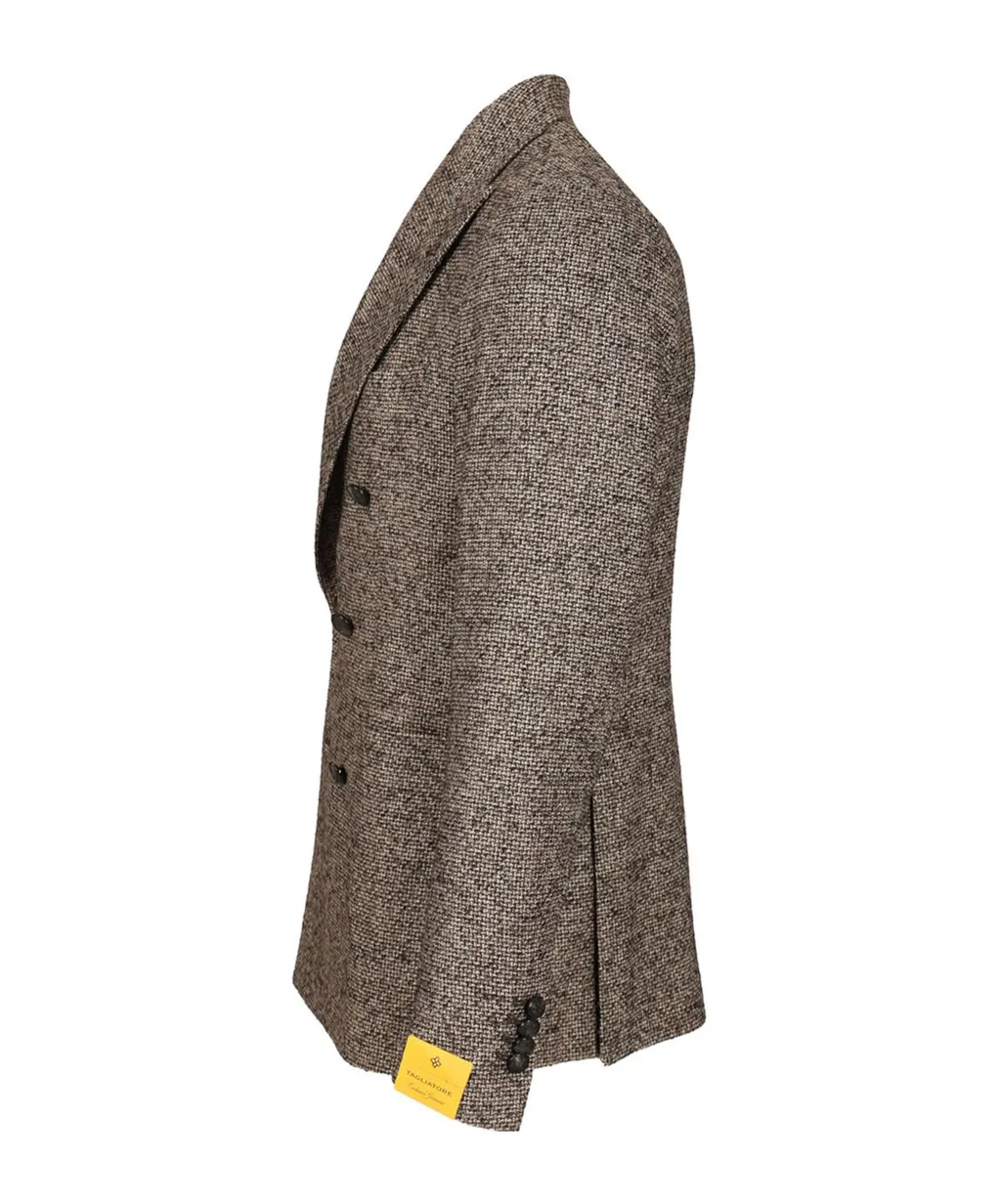 Double-Breasted Textured Blazer
