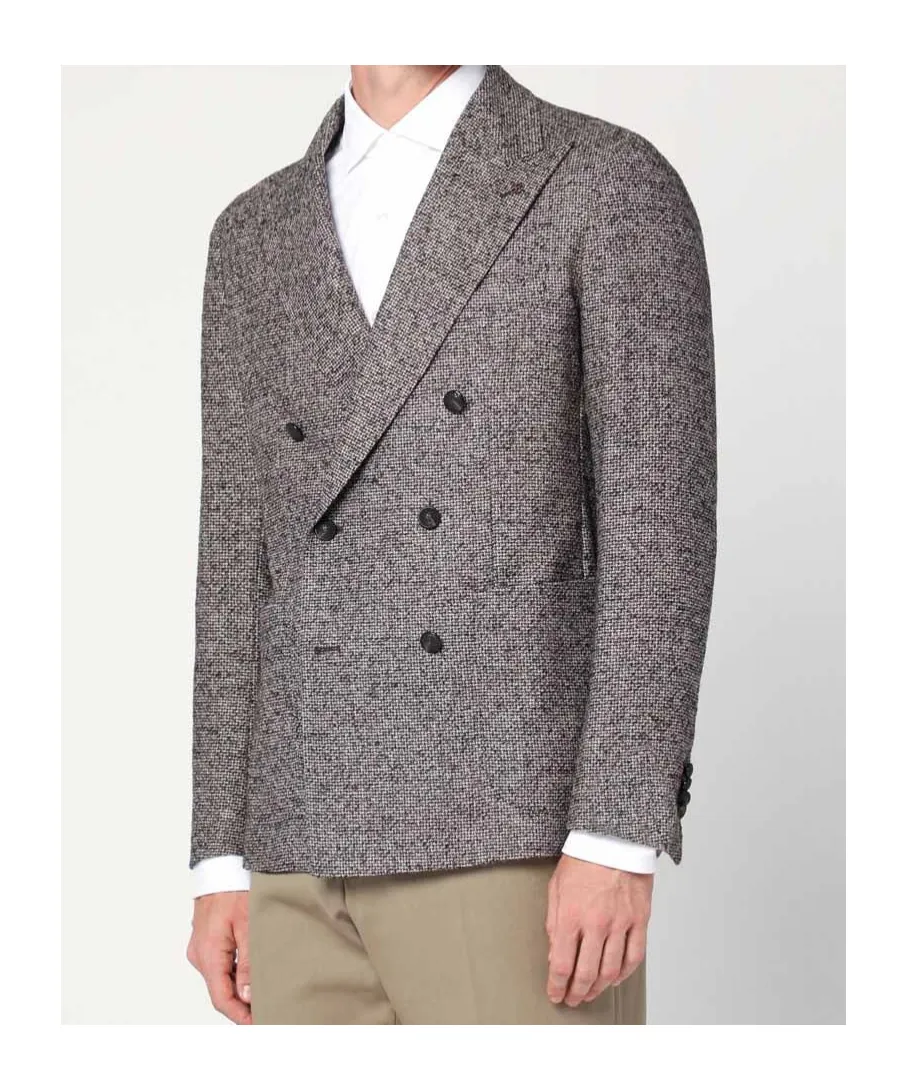 Double-Breasted Textured Blazer