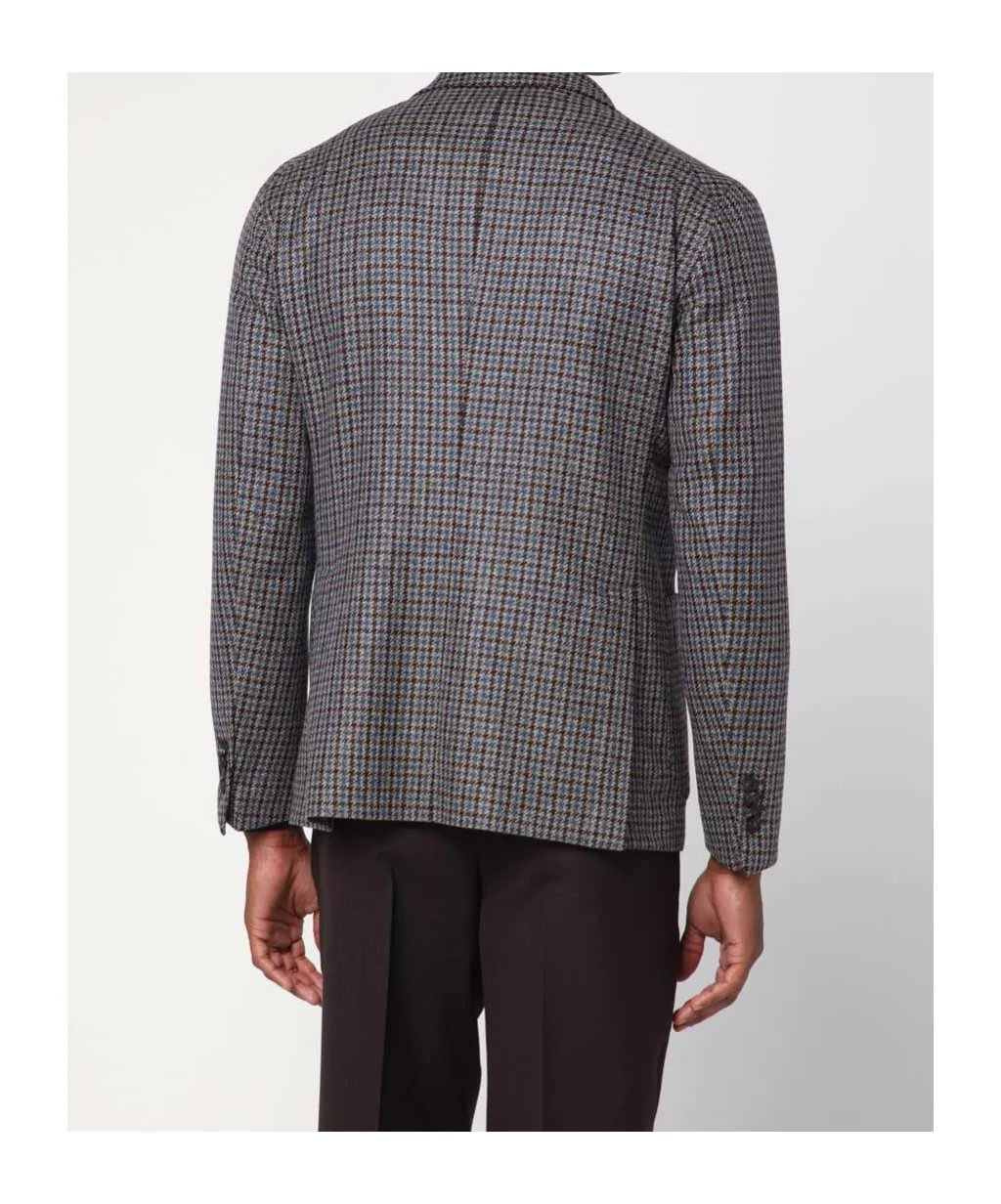 Houndstooth Single-Breasted Blazer