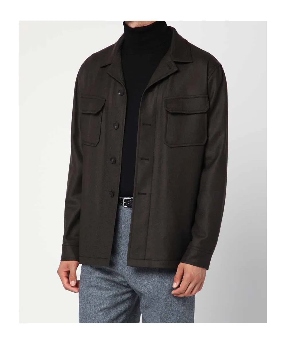 Diagonal Long Sleeved Overshirt