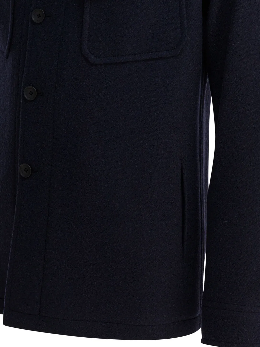 Buttoned Flap-Pocket Jacket