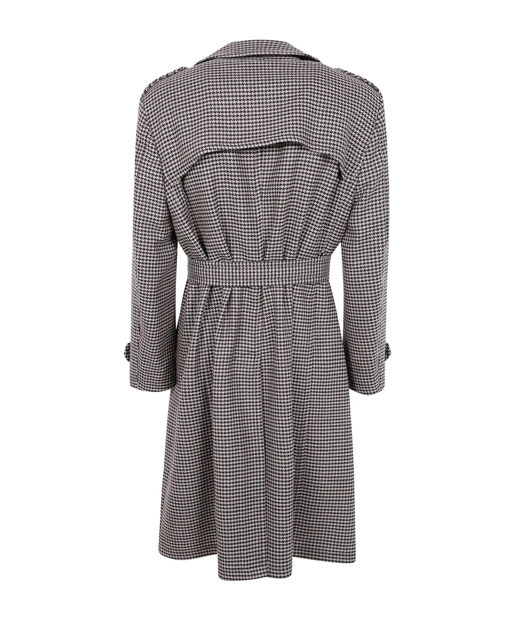 Houndstooth Belted Coat