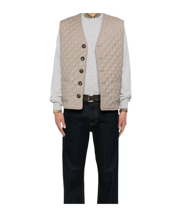 V-Neck Quilted Vest