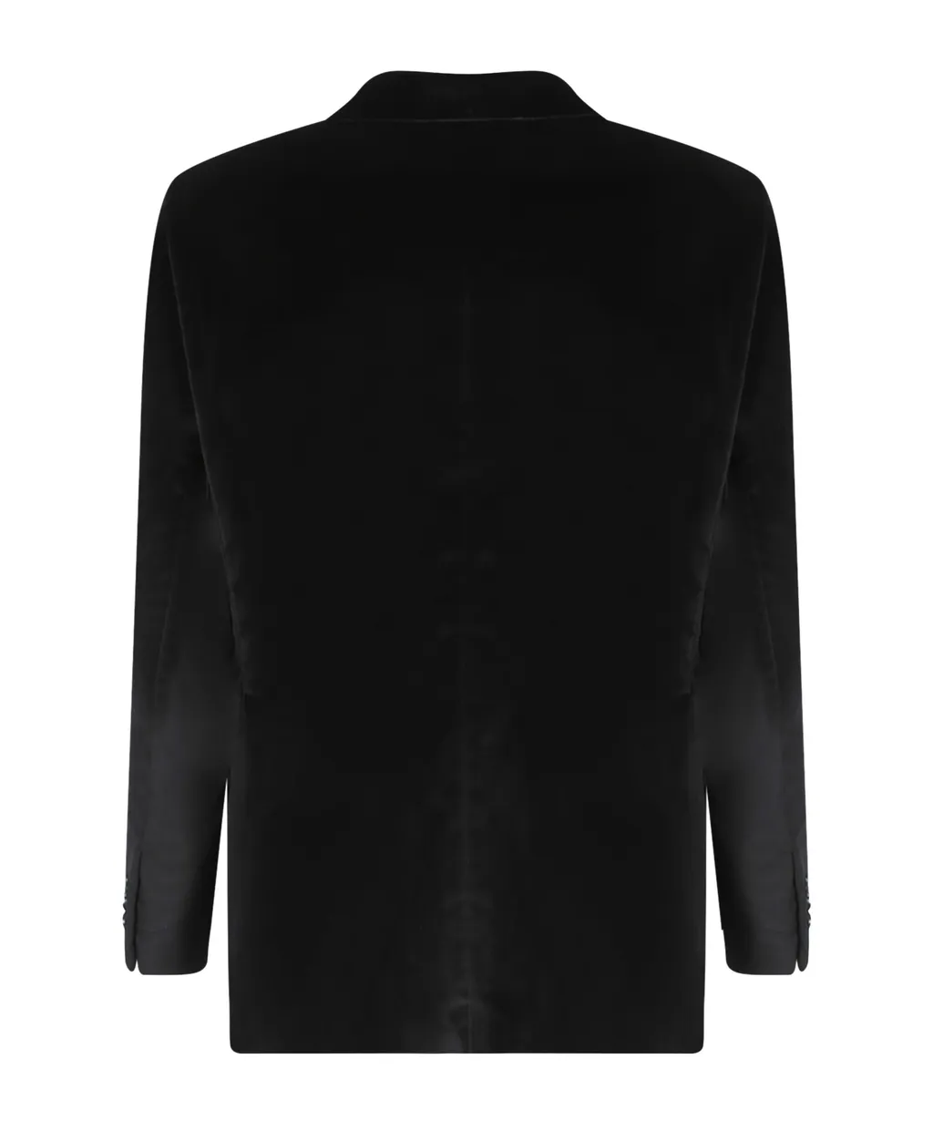 Single-Button Velvet Jacket