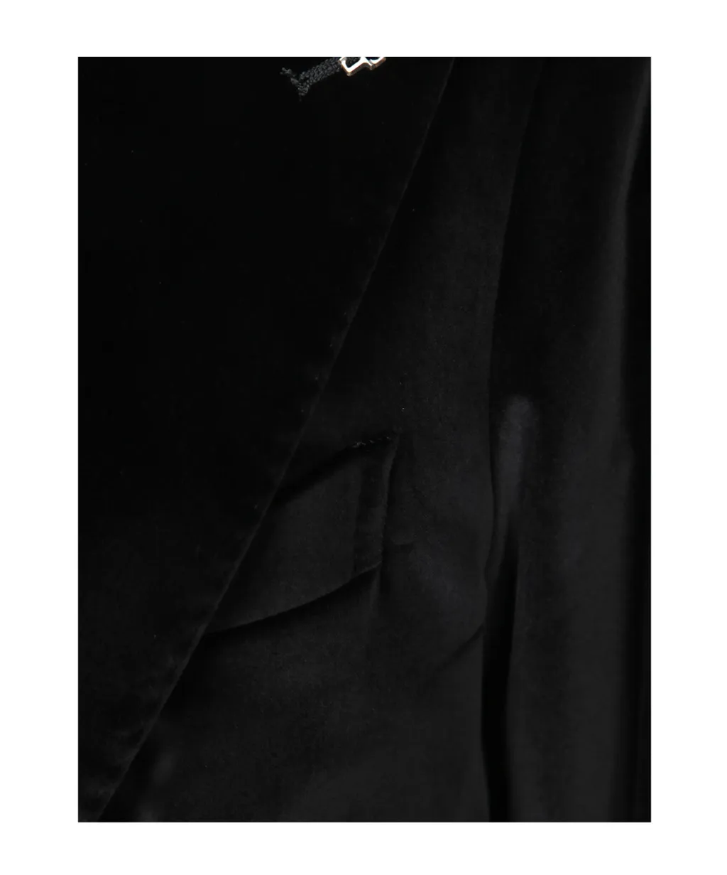 Single-Button Velvet Jacket