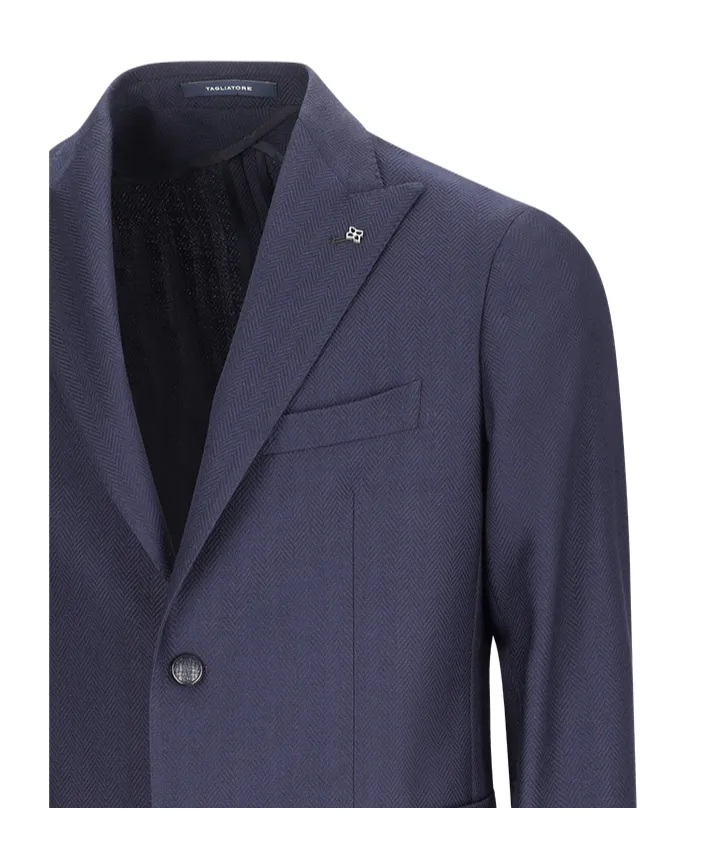 Herringbone Two-Button Blazer