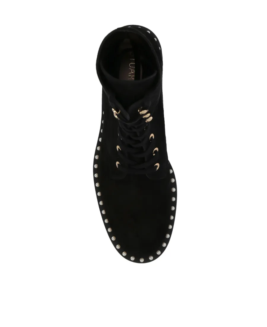 Sondra Pearled Combat Lace Boots