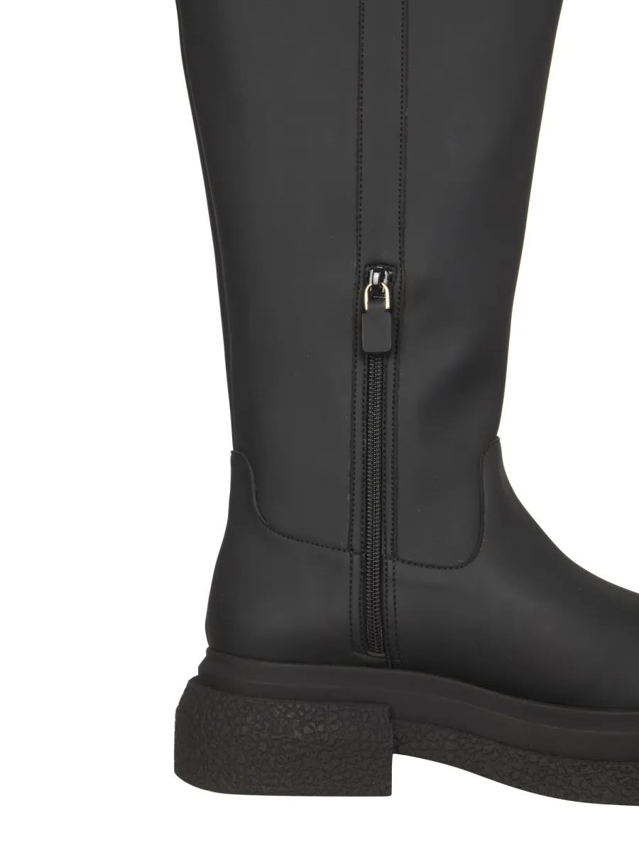 Splicing Design Knee-Length Boots