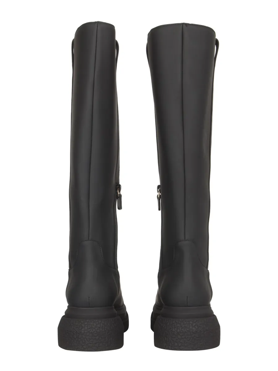 Splicing Design Knee-Length Boots