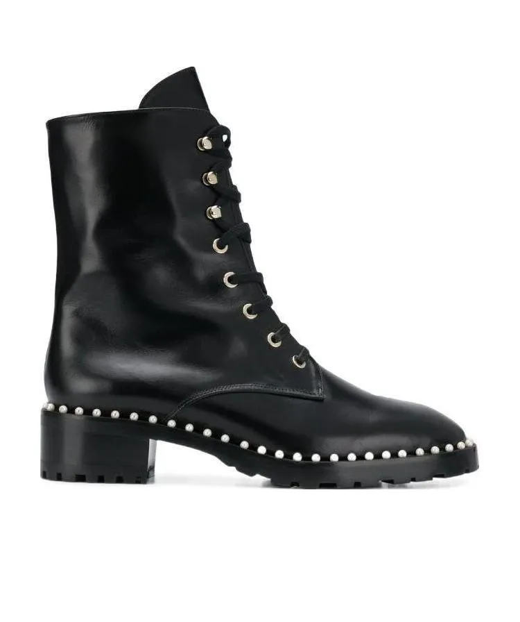 Lace-Trimmed High Boots