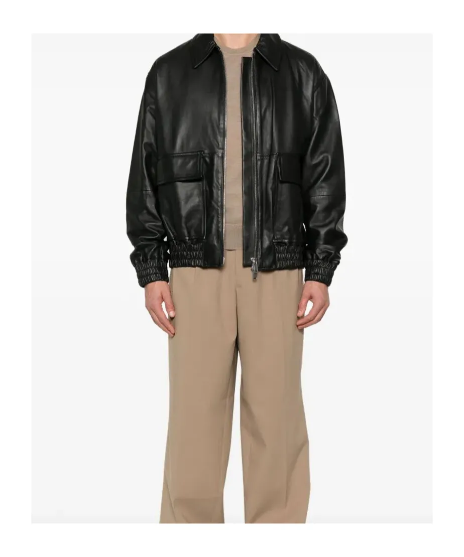 Lapel Leather Jacket