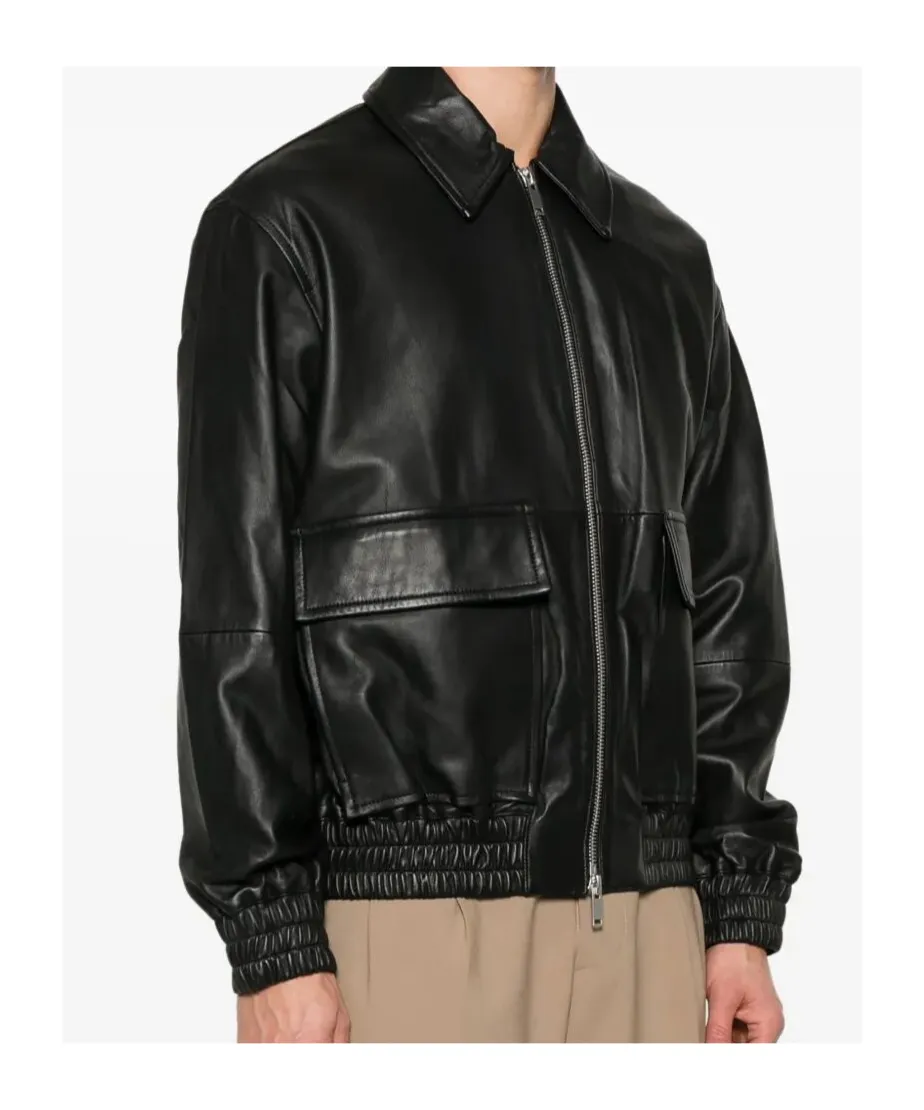 Lapel Leather Jacket