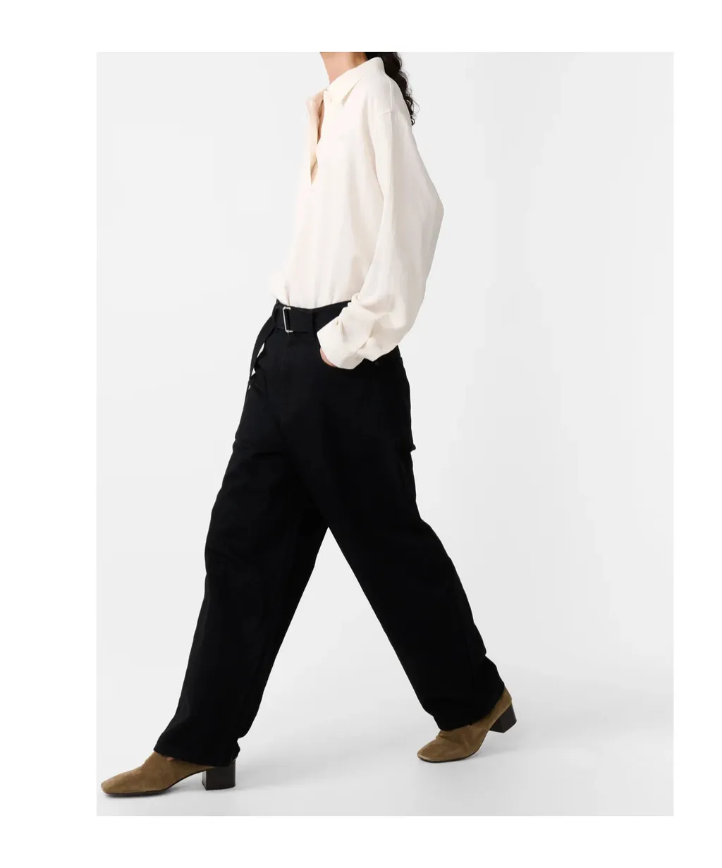 Belted Wide-Leg Pants