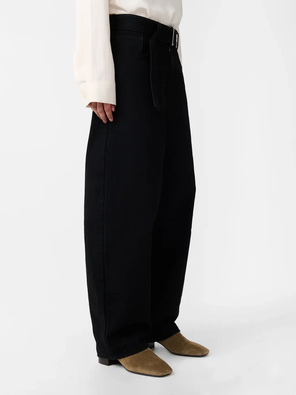 Belted Wide-Leg Pants
