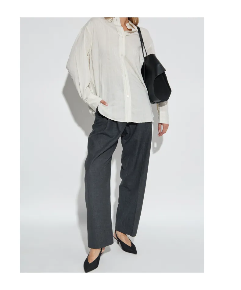 Double Pleated Wide-Leg Pants