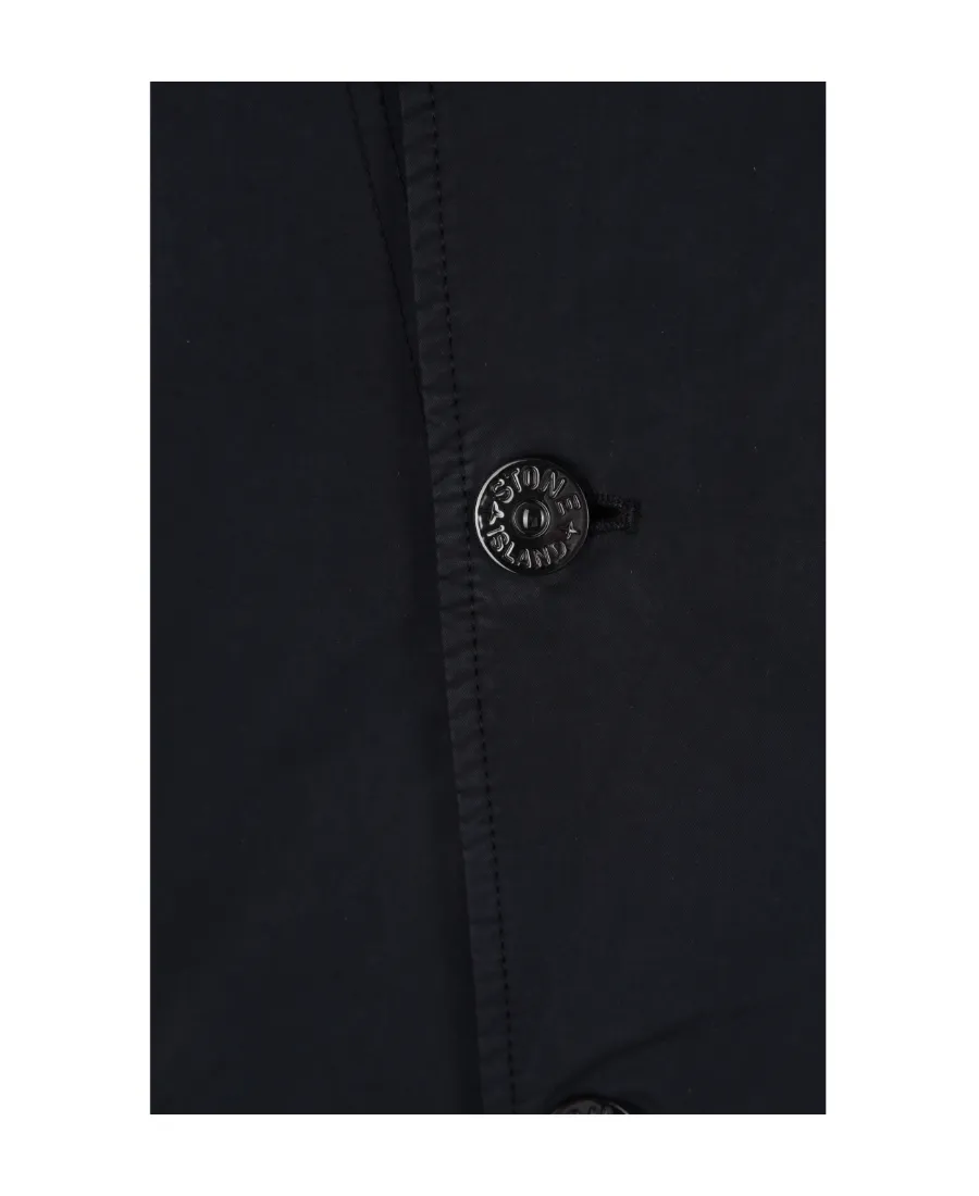 Compass-Patch Long-Sleeved Button-Up Coat