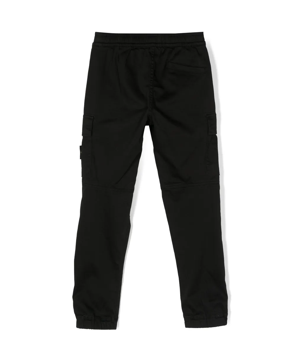 Compass-Motif Elastic Waist Trousers