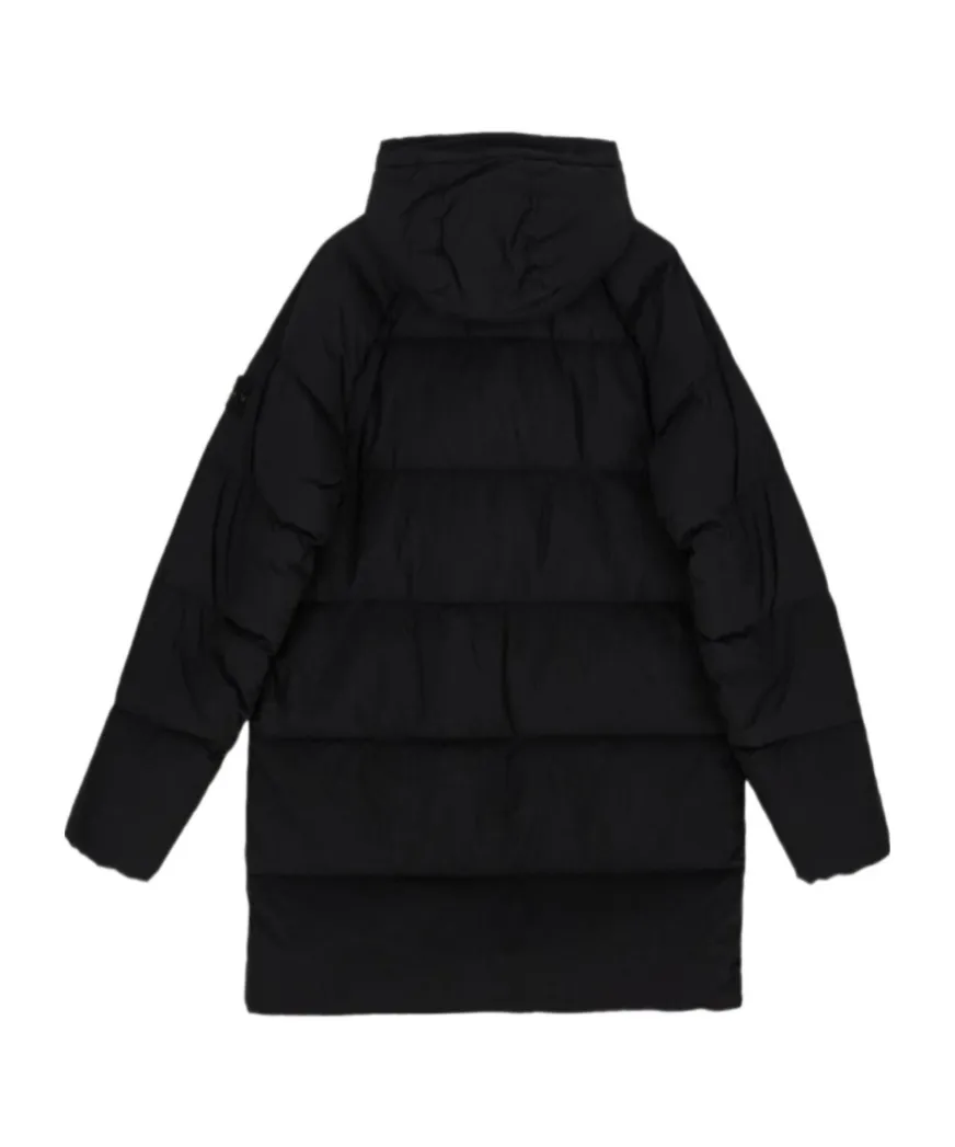 Compass-Motif Long-Sleeved Padded Coat
