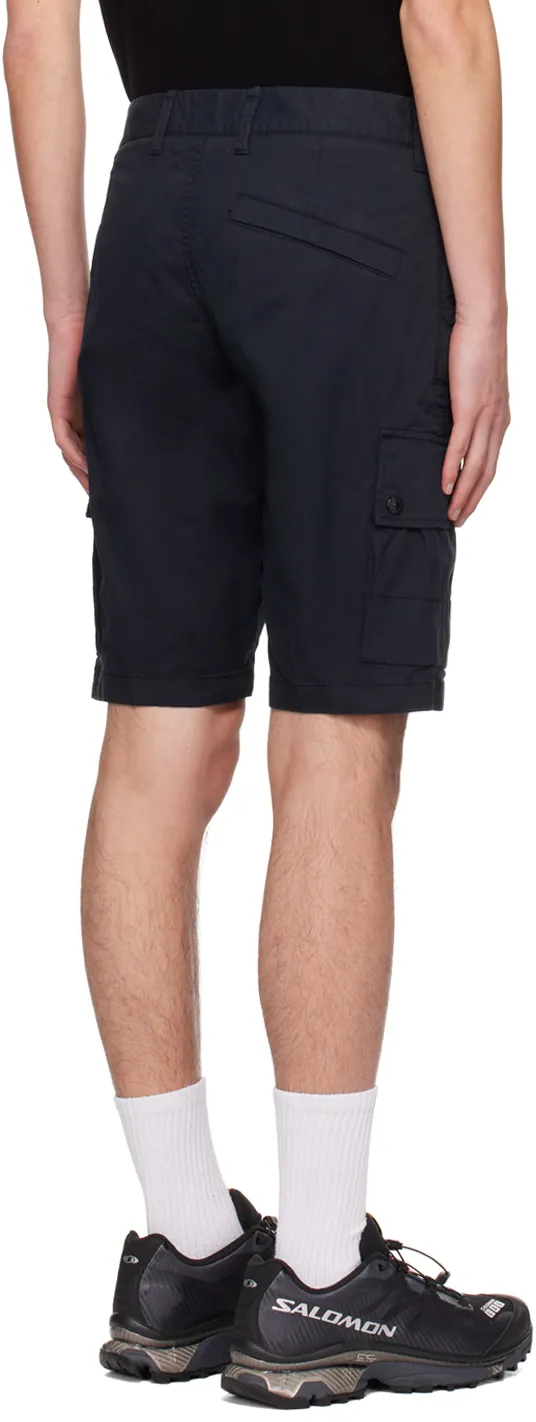 Compass-Badge Knee-Length Cargo Shorts