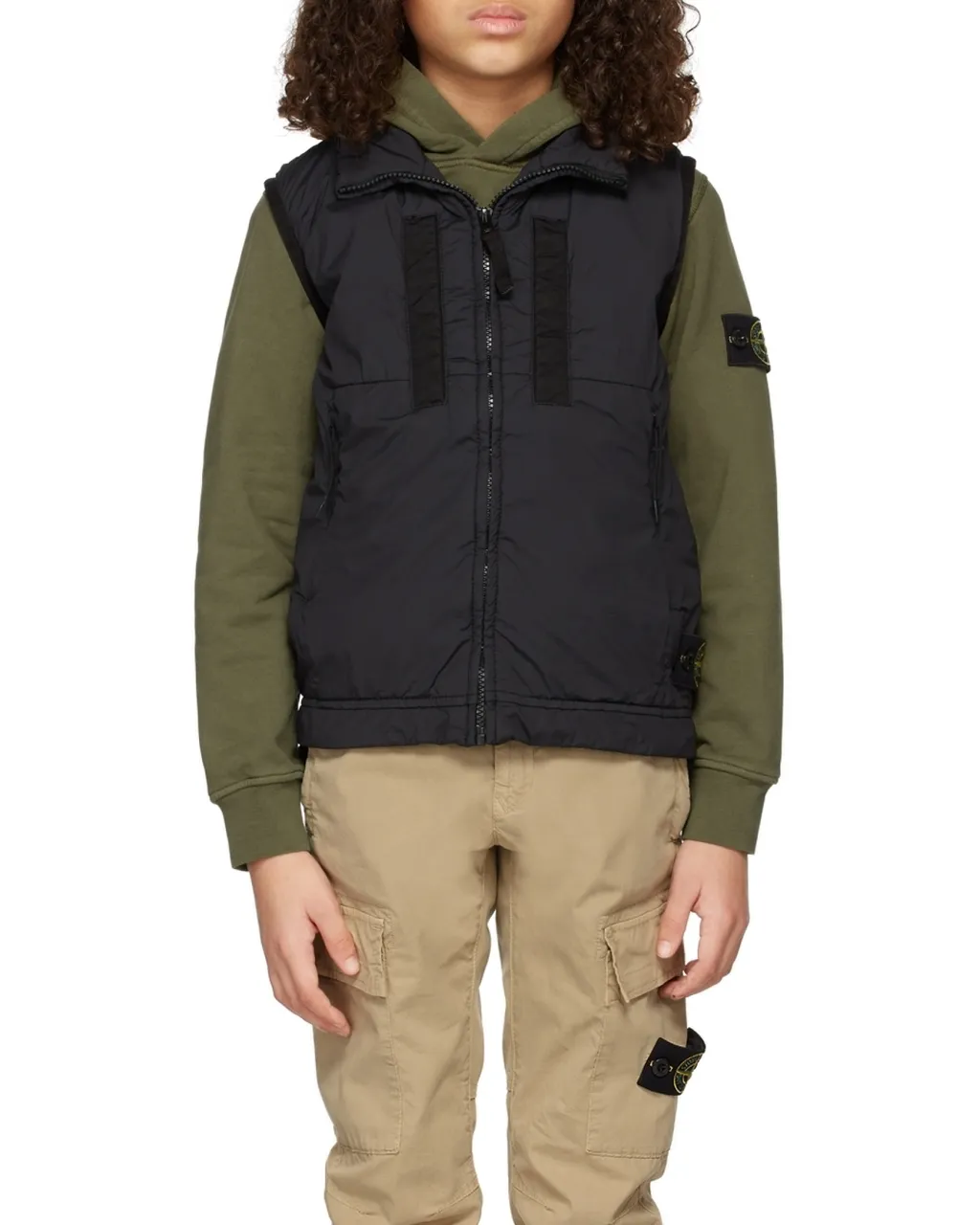 Logo Patch Zipped Gilet Jacket