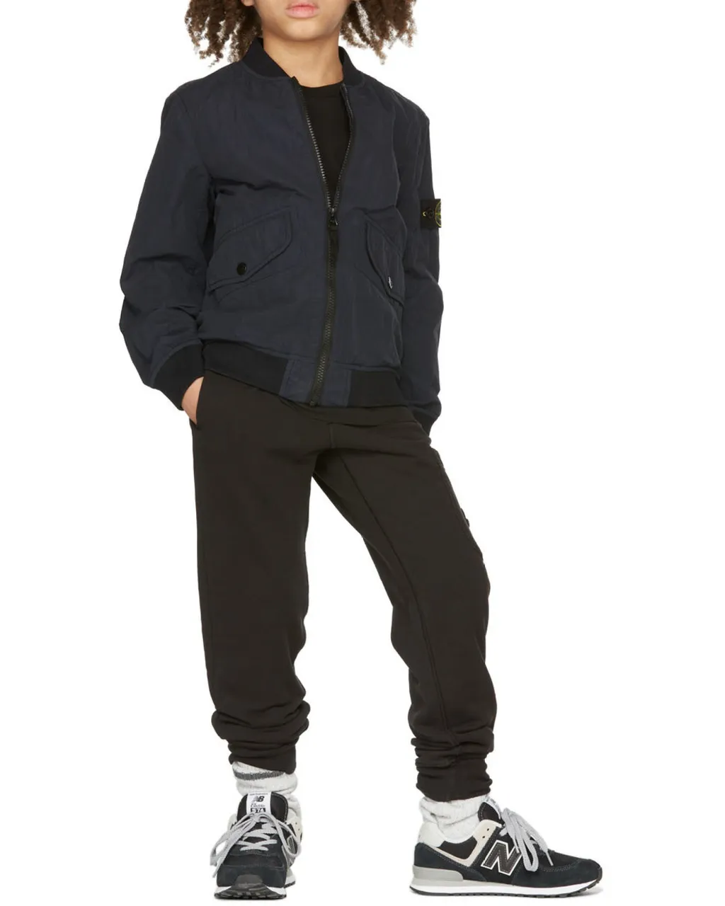 Logo Patch Zip-Up Bomber Jacket